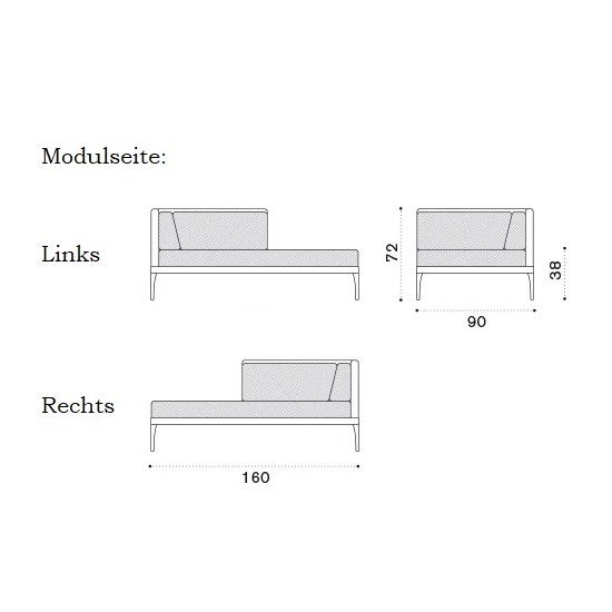 ETHIMO Infinity Daybed-Modul links/rechts